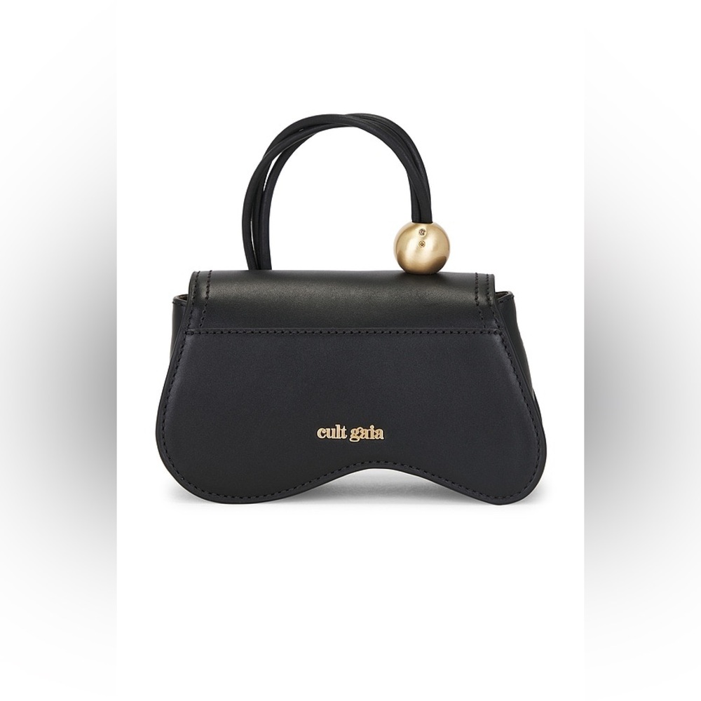 cult gaia Black Shoulder Bag with Gold Accents - Picture 6 of 16